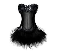 KUOSE Women's Moulin Rouge Boned Corset Top Burlesque Fancy Dress Plus size S-6XL