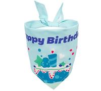 Kuoser Dog Birthday Bandana, Adjustable Triangle Scarf for Small Medium Large Dogs Presents with “Happy Birthday” Print, Boy Pets Bandana for Birthday Party Decorations & Photo Props, Blue
