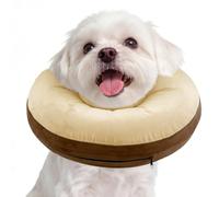 Kuoser Dog Inflatable Recovery Collar Protective Cone Anti Lick, Coffee S
