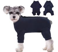 Kuoser Dog Long Sleeve Recovery Suit, Puppy Onesie Bodysuit After Surgery Shirt for Shedding Skin Disease Wound Protection, Pet Pajamas Anti-Licking Cone Alternative for Small Medium Large Dogs, Blue