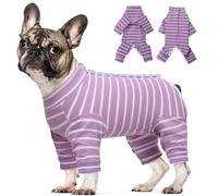Kuoser Dog Onesie Recovery Suit, Puppy Long Sleeve Bodysuit After Surgery Shirt for Shedding Skin Disease Wound Protection, Pet Pajamas Anti-Licking Cone Alternative for Small Medium Cats Dogs