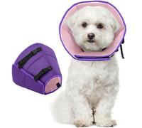 Kuoser Dog Recovery Cone Surgery Collar Prevent Licking Wounds, Purple M | Soft Dog Cone After Surgery, Protective Recovery Collars For Medium Dogs, Adjustable Healing Elizabeth Collar, Anti-Bite/Lick