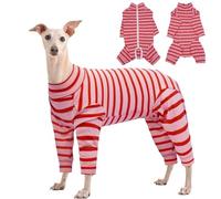 Kuoser Dog Recovery Suit after Surgery Onesie Female Protect Wound, Pink, L