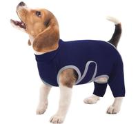 Kuoser Dog Recovery Suit for Back Legs, X-Small Post Surgery Bodysuit for Male Female Dogs, Adjustable Velcro, Cone Alternative, Blue
