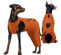 Kuoser Dog Recovery Suit - Post Surgery Body Suit with Legs, Comfortable Cone Alternative, Prevent Licking, Brown XL