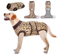 Kuoser Dog Recovery Suit Post Surgery, Dog Onesie Protect Wounds, Brown 2XL