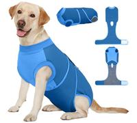 Kuoser Dog Recovery Suit XXL - Post Surgery Suit for Female & Male Dogs, Adjustable Surgical Onesie with Open Belly Design, Breathable Body Suit for Dogs After Surgery, Blue