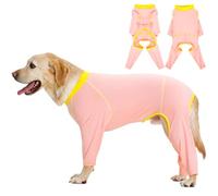 Kuoser Dog Sun Protection Suit, Breathable Summer Four Leg Full Body Dog UV Protection Clothing, Indoor Shedding Control and Winter Base Layer for Everyday Wear, Pink XL