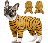 Kuoser Dog Surgery Recovery Body Suit Female, Dog Onesie Pyjamas, Yellow, S