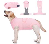 Kuoser Dog Surgery Recovery Suit, Dog Recovery Suit Female, Dog Surgical Recovery Suit, Spay Suit Female Dog, Adjustable Post Op Dog Recovery Suit, Dog Medical Suit Pink XXL