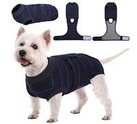 Kuoser Dog Surgery Recovery Suit - Female Dog Abdominal Wounds Bandages, Substitute E-Collar & Cone, Prevent Licking Onesies (Blue M)