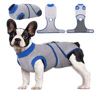 Kuoser Dog Surgery Recovery Suit for Female Male, Adjustable Post-Surgery Body Suit, Grey M