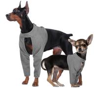 Kuoser Dog Surgery Recovery Suit for Front Legs, Adjustable Dog Leg Brace Dog Elbow Protector for Post-Surgery Dog Leg Wound Protector Dog Recovery Sleeve to Stop Licking (Gray, XXX-Large)