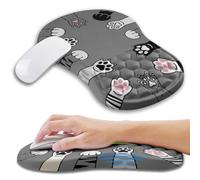 KUOSGM Large Ergonomic Mouse Pad Wrist Support with Gel Massage Bump, Carpal Tunnel Pain Relief Mousepad Wrist Rest for Computer & Wireless Mouse, Memory Foam Wrist Pad for Mouse(12x8 inch, Paw)