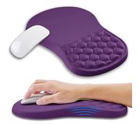 Kuosgm Ergonomic Mouse Pad Wrist Support with Memory Foam Massage Bulge, Carpal Tunnel Pain Relief Mousepad Wrist Rest for Mouse(12x8 inch, Deep Purple)