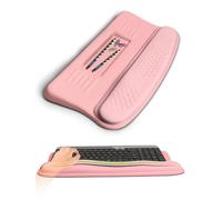 KUOSGM Ergonomic Wave Wrist Rest with Keyboard Stand, Cushioned Palm Rest, Comfortable Integrated Memory Foam for Natural Typing and Relieve Wrist Pain, Pink Serenity