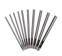 kuou 10 Pcs Hole Punch Cutter, 0.5mm-5.0mm Round Steel Hollow Punch Set for Leather Watch Band Canvas Eyelet Paper Plastics