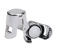 kuou 2 Pieces Champagne Stopper, Stainless Steel Vacuum Sealed Wine Sparkling Bottle Closure Sealer Silver