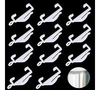 kuou 50 PCS Curtain Hooks, White Plastic Curtain Track Hooks Gliders Rail Sliding for Track Window Shower