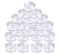 kuou 50 Pcs Empty Plastic Cosmetic Jars, 5ml Sample Containers Pots Bottles with Clear Lids