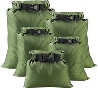 kuou 5Pcs Waterproof Dry Bags, Dry Sack Waterproof Bag Lightweight Snorkeling Drifting Bag 1.5L+2.5L+3.5L+4.5L+ 6L for Canoeing Boating Camping Swimming Travel Backpacking(Green)