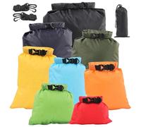 kuou 8 Packs Waterproof Dry Bags, Lightweight Dry Sacks Set Floating Dry Sacks for Rafting Boating Camping Multicolor(1.5L+2.5L+3L+3.5L+5L+8L+10L+13L)