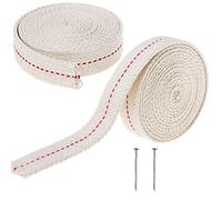 Kuou Lamp Wick, 2 Rolls Flat Cotton 3/4 Inch Oil Lantern Wick, Stitch Lamp for Oil or Kerosene Burners, 6.56 Feet/Roll