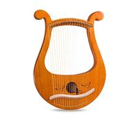 KUOYTT 19 String Lyre Harp, Metal Strings Mahogany Unique Patterns Carved Phonetic Symbols for Music Lovers Beginners