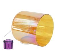KUOYTT 6 Inch Alchemy Crystal Clear Orange Singing Bowl, 432HZ Suitable For Beginners And Professionals, For Sound Healing And Meditation, Prayer, Stress Reduction(G Note)