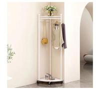 KUOYTT Corner Coat Rack,Movable Freestanding Clothes Racks,Entryway Clothes Rack with Storage,Suitable for Home Living Room Mudroom Bedroom,Save Space(White)