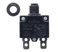 KUOYUH 88 Series 3, 5, 7, 8, 10, 12, 13, 15, 16, 20, 25, 30 Amp DC Circuit Breaker Push-Button Reset with Quick Connect Terminals (16A)
