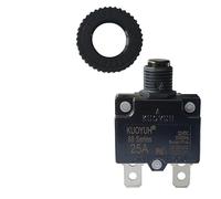 KUOYUH 88 Series 3, 5, 7, 8, 10, 12, 13, 15, 16, 20, 25, 30 Amp DC Circuit Breaker Push-Button Reset with Quick Connect Terminals and Transparent Waterproof Button Cover (25A)