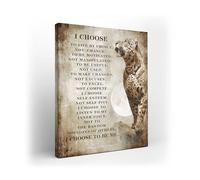 Kuphsod Motivational Leopard Canvas Wall Art Christian Leopard Print Painting Inspirational Quotes Picture Modern Home Decor For Living Room Office Bathroom Framed Ready To Hang 12x16 Inch