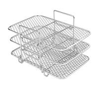 Kuphy Air Fryer Rack for Ninja Multi-Layer Double Basket 3 Stackable Dehydrator Racks Accessories Stainless Steel Grilling Toast Cooking Oven Microwave(Small tripod)
