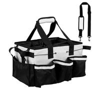 Kuphy Cleaning Caddy Bag with Adjustable Shoulder Strap and Multiple Pockets Multifunctional Cleaning Caddy Storage Large Capacity Cleaning Tote Organizer for Housekeepers