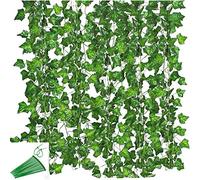 KUPOO Ivy Garland 12 Strands (Total 80 Feet) Fake Ivy Artificial Ivy Leaves Greenery Garlands Hanging for Wedding Party Garden Wall Decoration (Style A)
