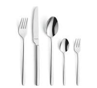 Kuppels Cute Cutlery Set for 6 People, Rustproof, Polished & Dishwasher Safe, Serrated Knife, Cutlery with Storage Box, 18/10 Stainless Steel, 13/0 Blade Steel, Silver, 30 Pieces