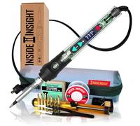 KuPro Beginner Wood Burning Kit & Soldering Iron Kit + Clear Case, Solder, 8 Tip, Tweezer, Pump, Flux, Precise Pen-Fast Heat, LCD Temp Control 392-932°F, Art, Craft, Electronics, Pro DiY
