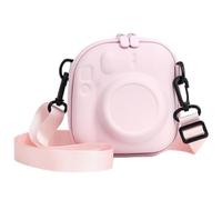 Kuprusar Camera Protective Case for Instax Mini Camera, Hard Carrying Case EVA Storage Protective Bag with Shoulder Strap for Fuji Mini 99/90/40/EVO/12/11/10/9/8/7+ Instant Camera, Pink