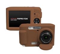Kuprusar FZ45 Camera Case, Soft Silicone Camera Cover for Kodak PIXPRO FZ45 Digital Camera, Anti-Scratch Slim Fit Lightweight Protective Sleeve With Removable Lens Cap-Brown