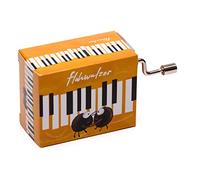 KURBELWERK Music Box with FLOHWALZER, Piano, Small, Wood, Classical, Gift Box