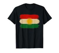 Kurdish Flag Brush Stroke Grunge Kurdistan Flag T-Shirt