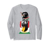 Kurdish Flag. JIN-JIYAN-AZADI Support Kurdish women NO HIJAB Long Sleeve T-Shirt