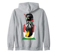 Kurdish Flag. JIN-JIYAN-AZADI Support Kurdish women NO HIJAB Zip Hoodie