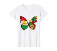 Kurdish Flag Pride Kurdistan Roots Butterfly Women Girls T-Shirt