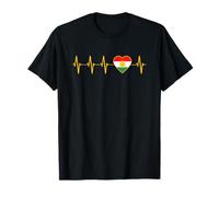 Kurdish Heartbeat I Love Kurdistan Heartbeat Flag T-Shirt
