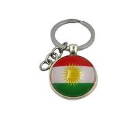 Kurdistan Flag Keyring Kurdish Flag Gift Man Woman Car, Round, 5cm Durchmesser