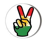 Kurdistan Flag - Victory Hands - Small 10 x 49mm Vinyl Stickers Pack of 10