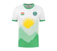 Kurdistan Football Jersey - Kurdish Flag Jersey - Kurdistan T-Shirt - Football Jersey of the Kurdish Mountains, White, L