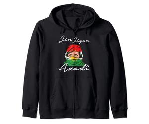 Kurdistan Jin Jiyan Azadi Flag Zip Hoodie